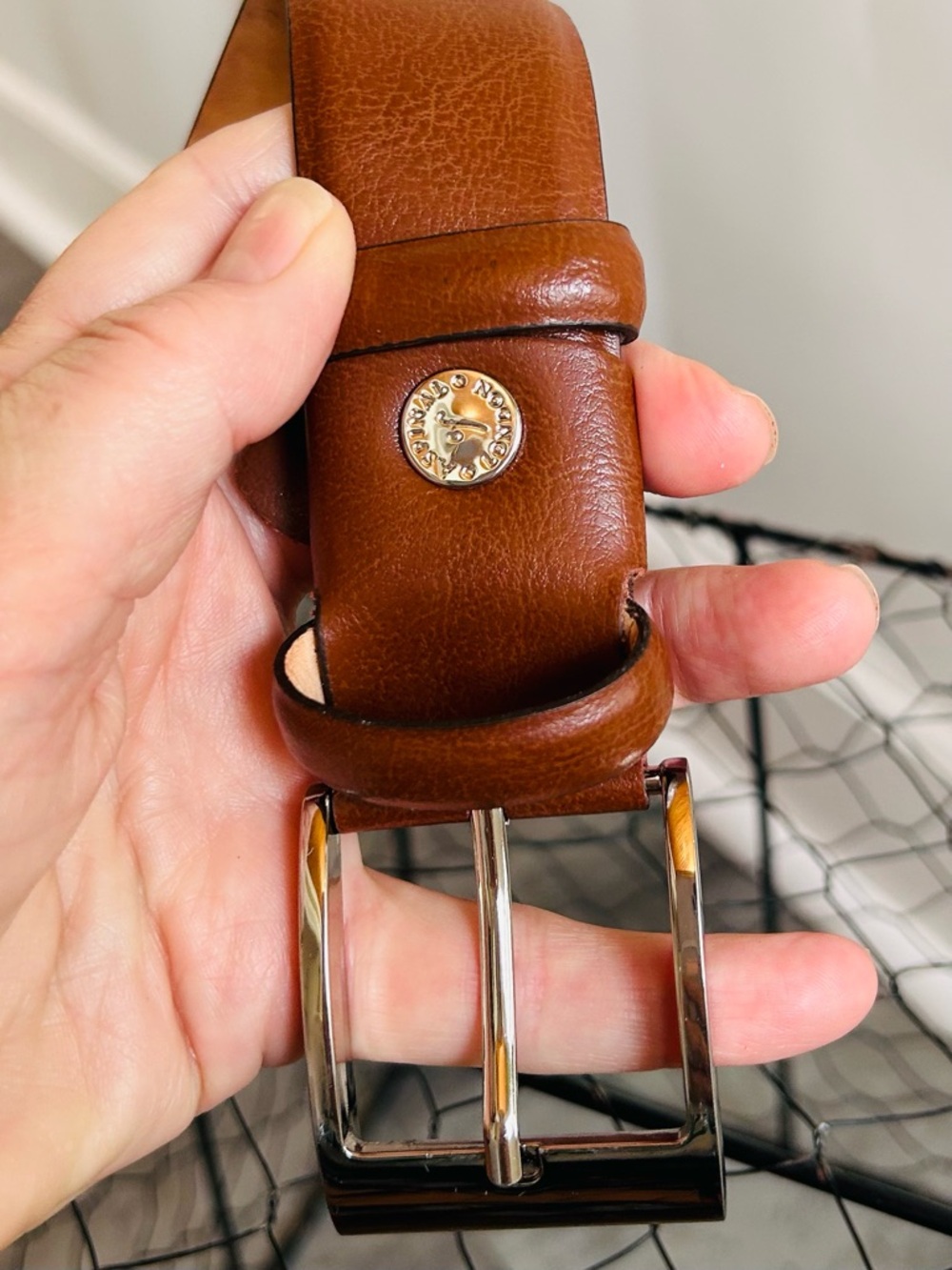 Aspinal of London Brown Leather Belt Mens S Classic Dress Casual Quiet Luxury - Picture 8 of 12